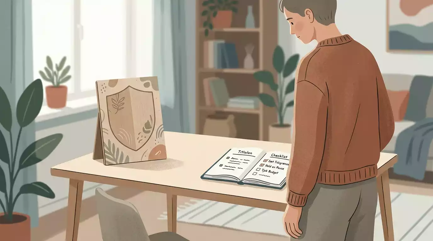 Rolig illustration af pause, beskyttelse og overblik ved online spil